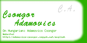 csongor adamovics business card